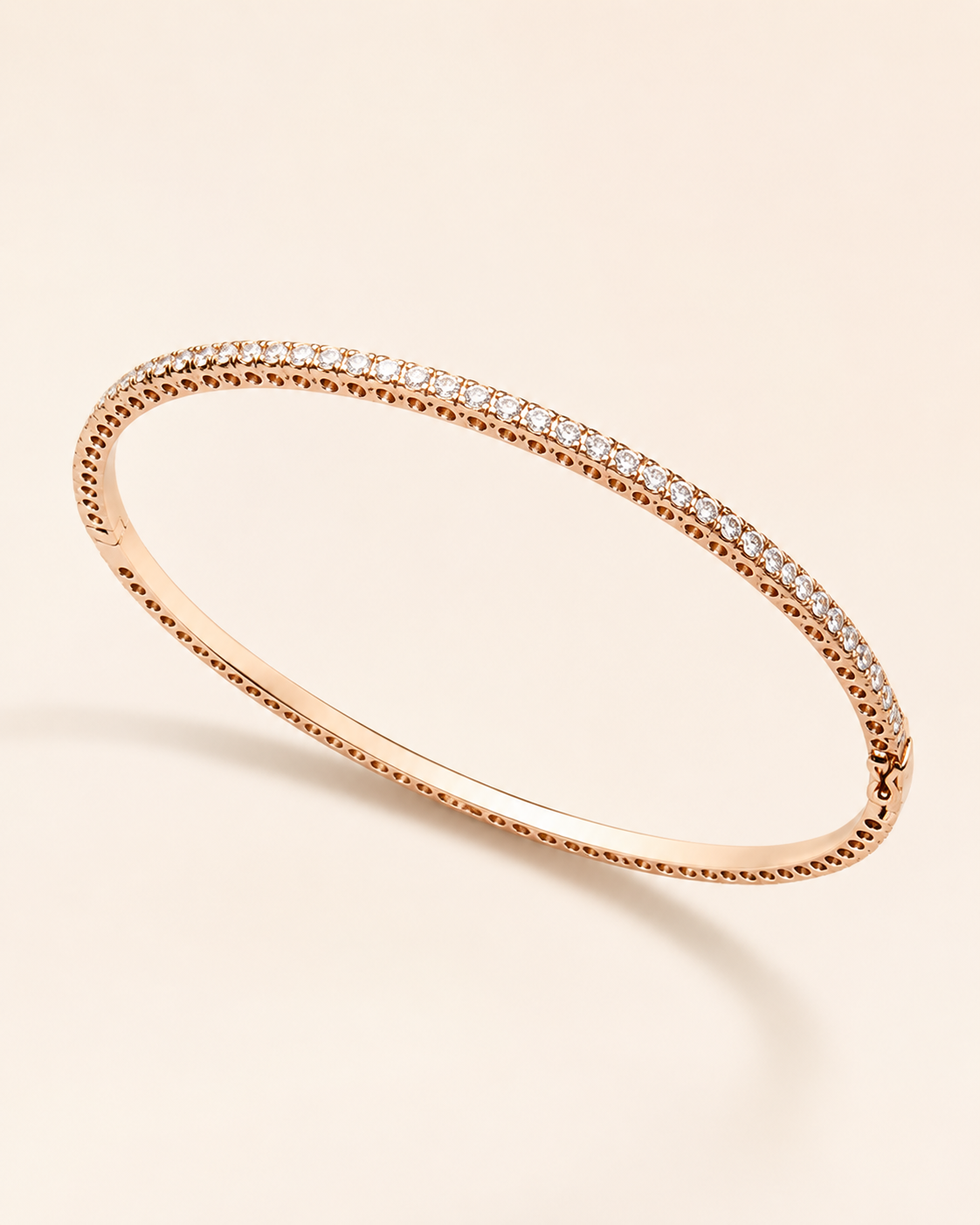Rose gold diamond bracelet studio image