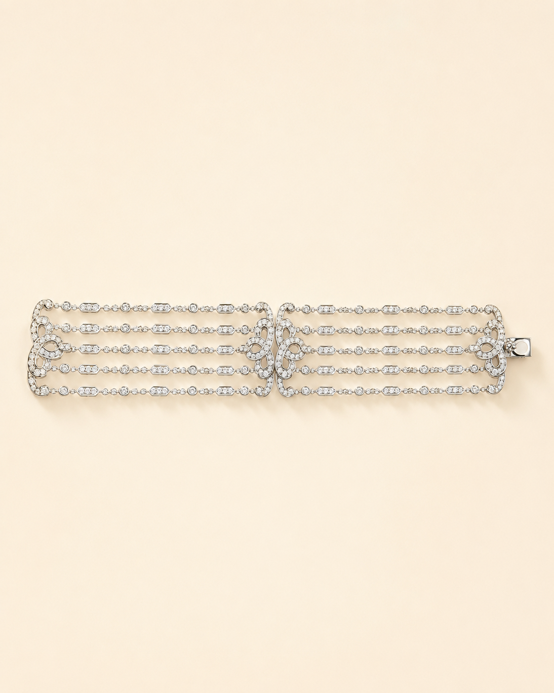 18K white gold and diamond custom bracelet