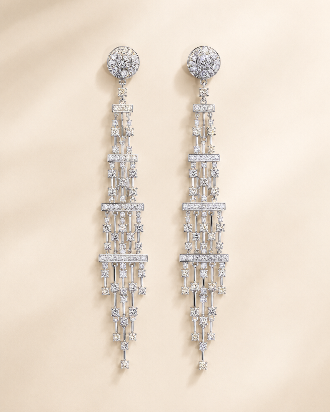 Cascading diamond custom earrings